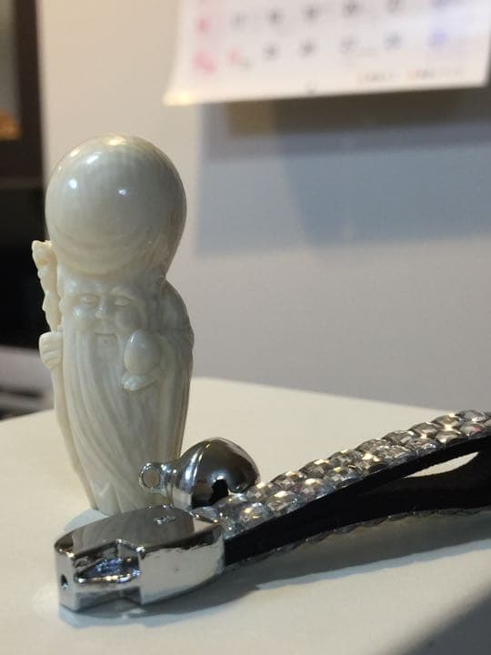 縁起物 天然物 七福神 寿老人 ストラップ