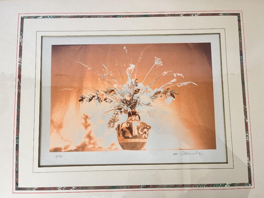 リトグラフ【ヨシ・ワタナベ】(渡辺芳夫) オリンポスの夕ぐれ 6/100