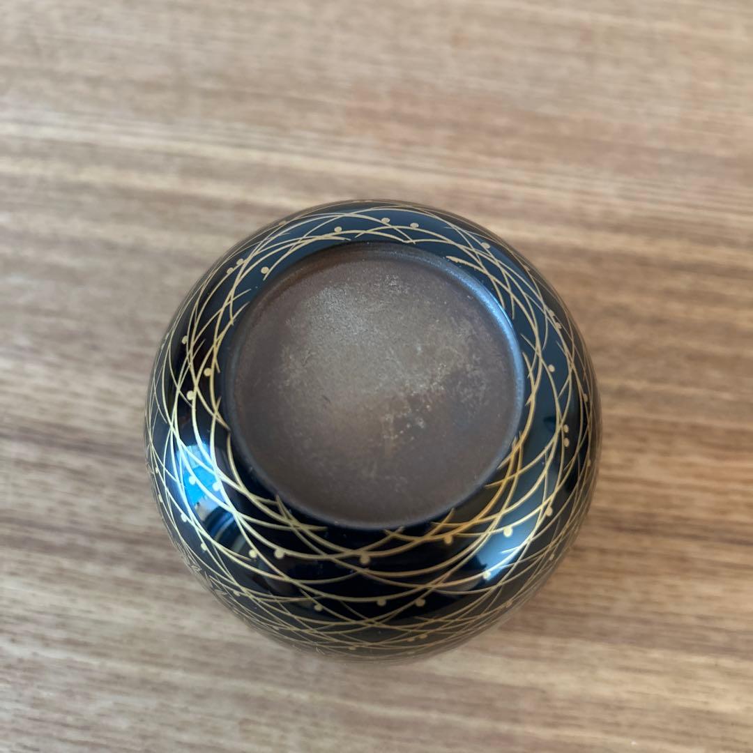 楢原長甫　笹露草蒔絵　黒棗　兼中斎書付　堀内宗完　茶道具