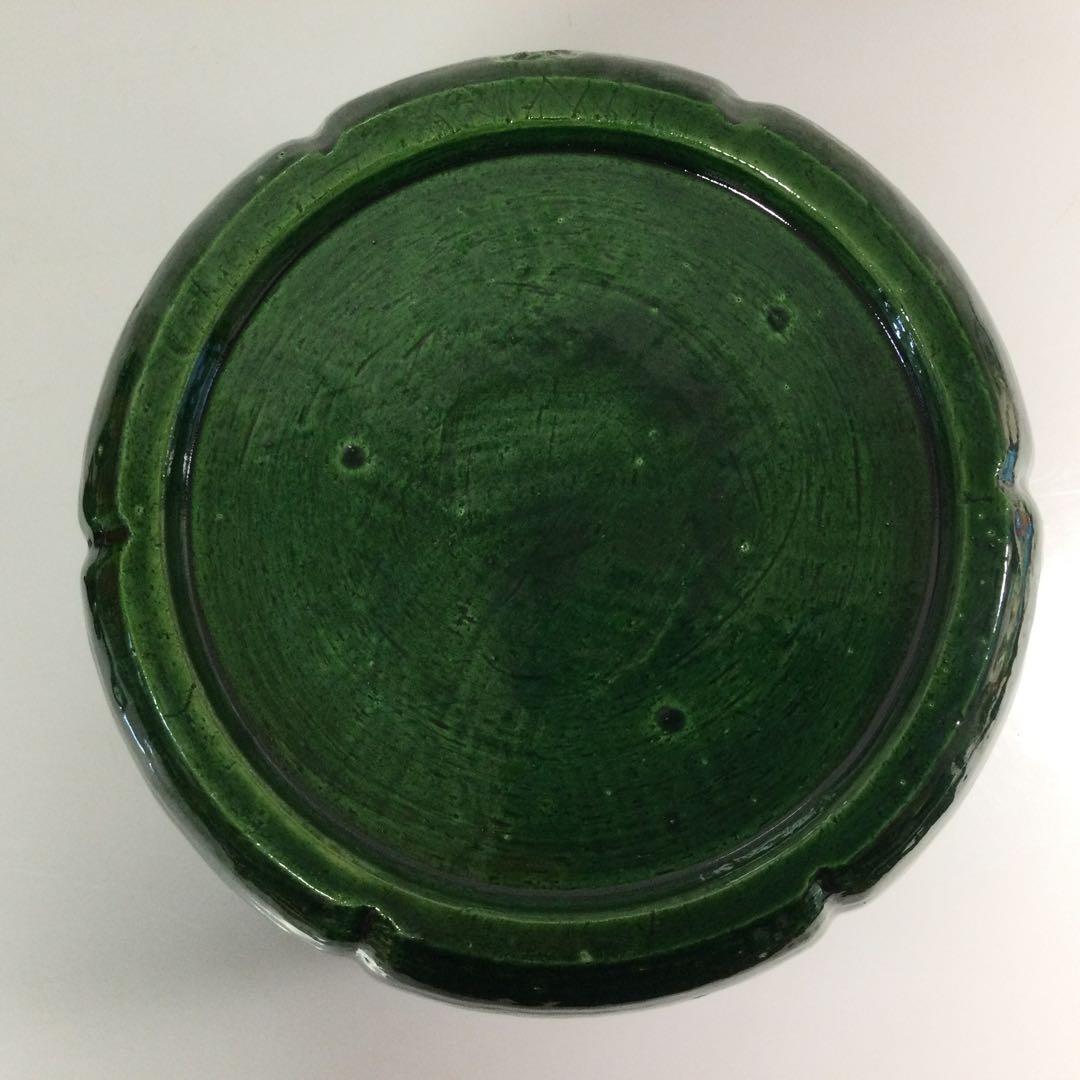 楽焼 青楽 手焙火鉢 手炙 川崎和楽作 香炉 茶道具 炉道具 供箱 L315