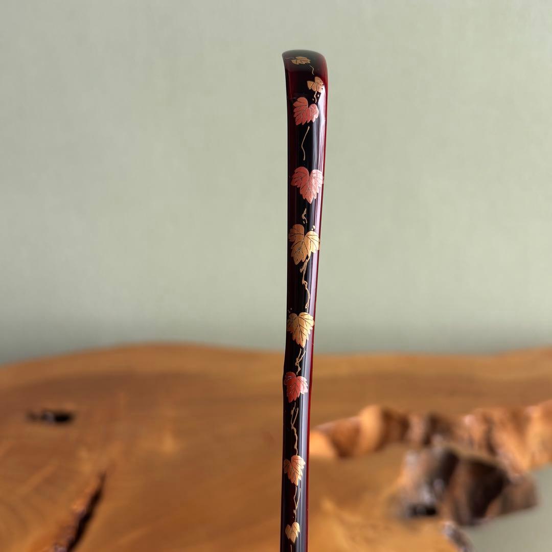 輪島塗 蔦 茶杓 秋斎造 茶道具 共箱