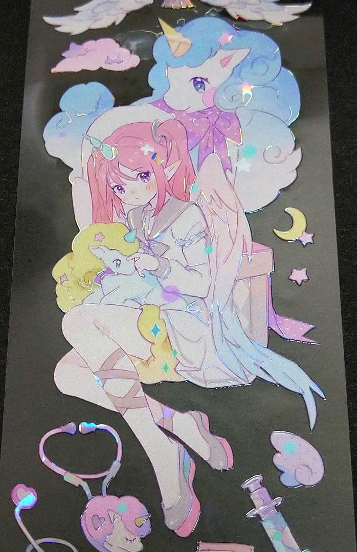 J605＃独角兽的梦境(贝壳光)Menu切り売り海外人物マステ女の子