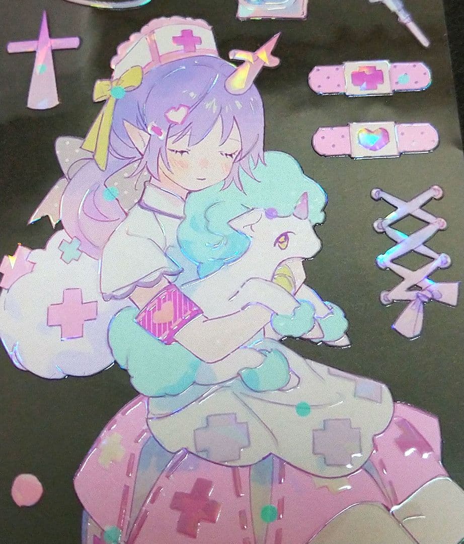 J605＃独角兽的梦境(贝壳光)Menu切り売り海外人物マステ女の子