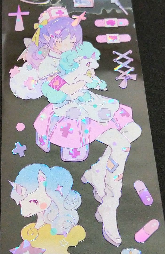 J605＃独角兽的梦境(贝壳光)Menu切り売り海外人物マステ女の子