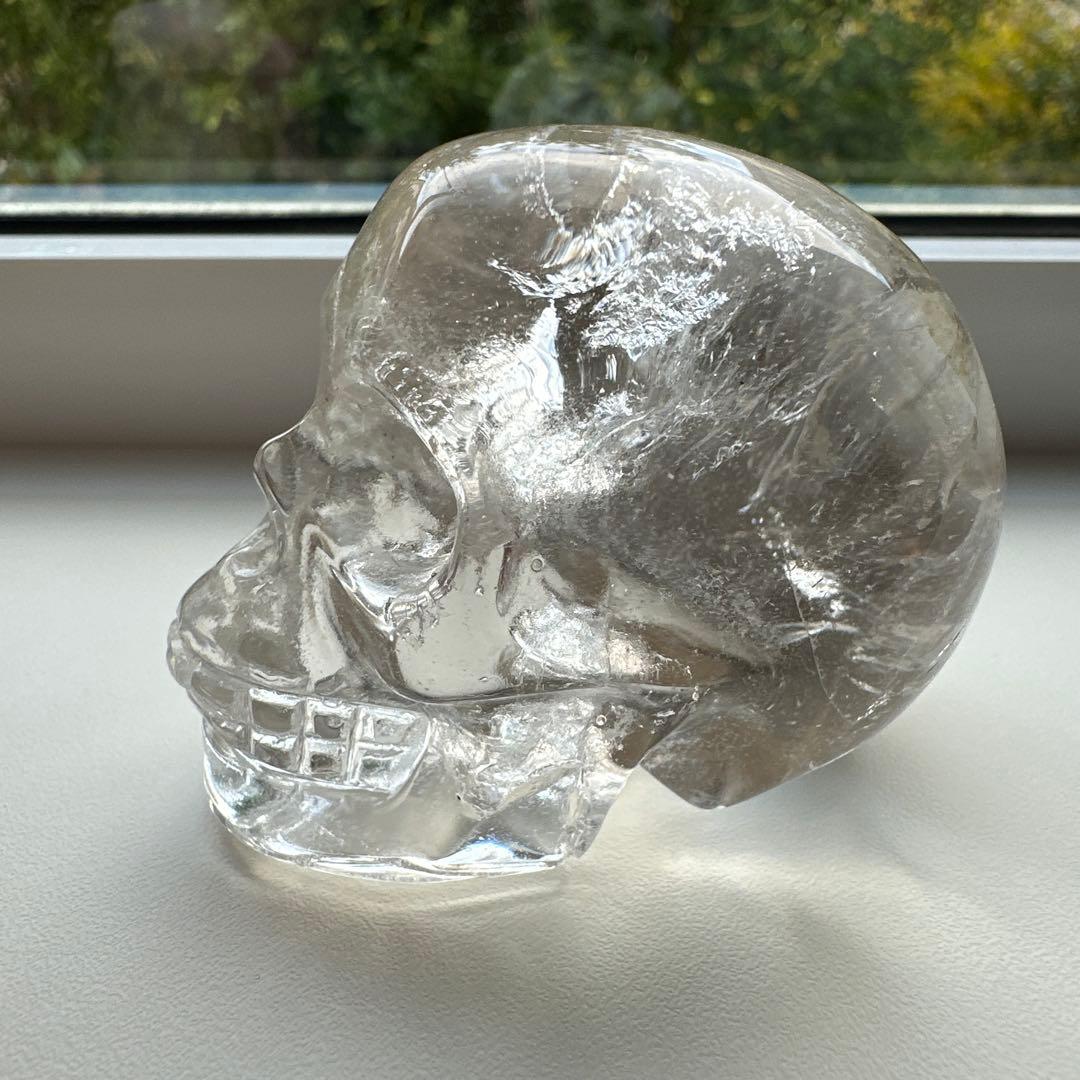 スカル　クリスタル　虹　クリアクォーツ　アイリス　水晶　163.6g 天然石