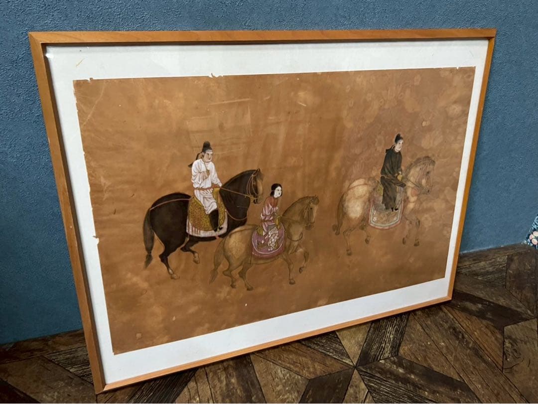 希少 中国 版画 絵画 骨董 アート 虢国夫人遊春図