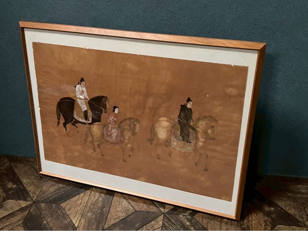 希少 中国 版画 絵画 骨董 アート 虢国夫人遊春図