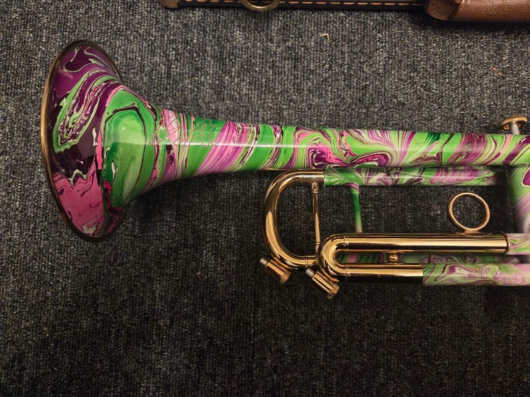 ★注油 点検済み★ L.A. ML トランペット マーブルカラー ハードケース付