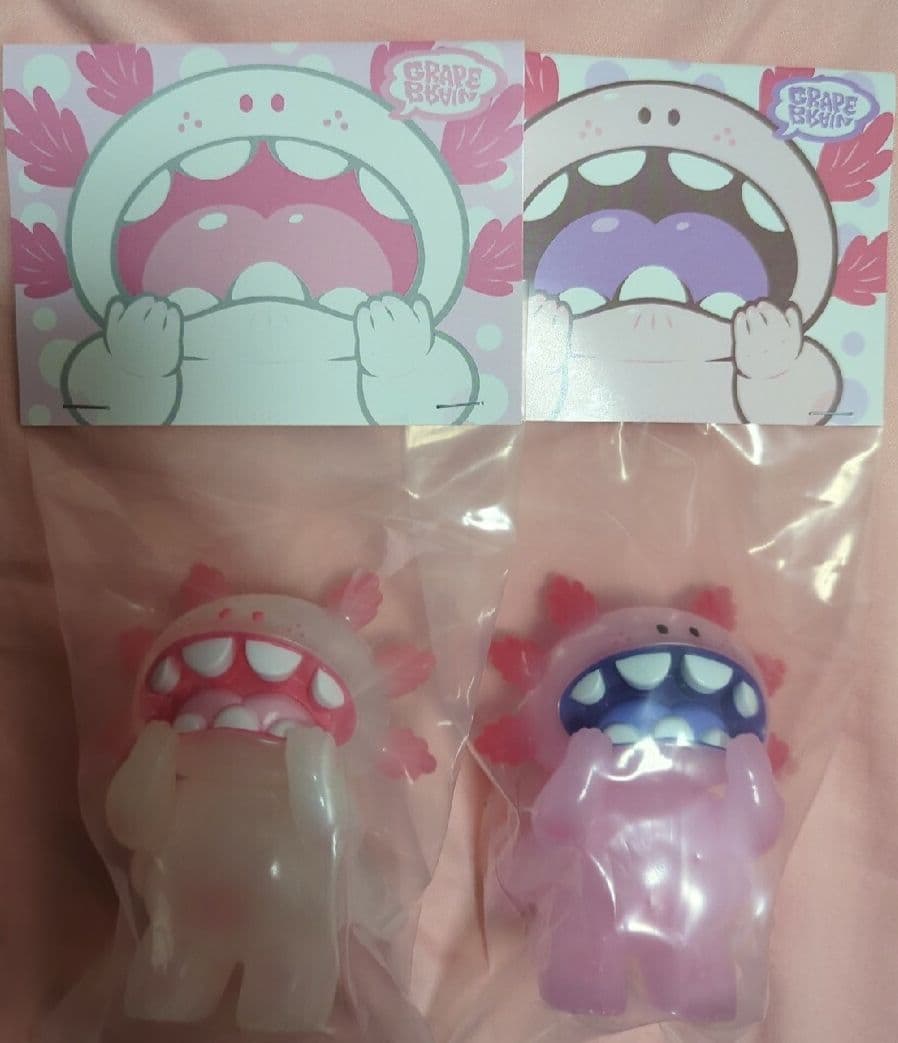 GRAPE BRAINグレイプブレインロッキャクウーパー マカロニピンク乳白2体