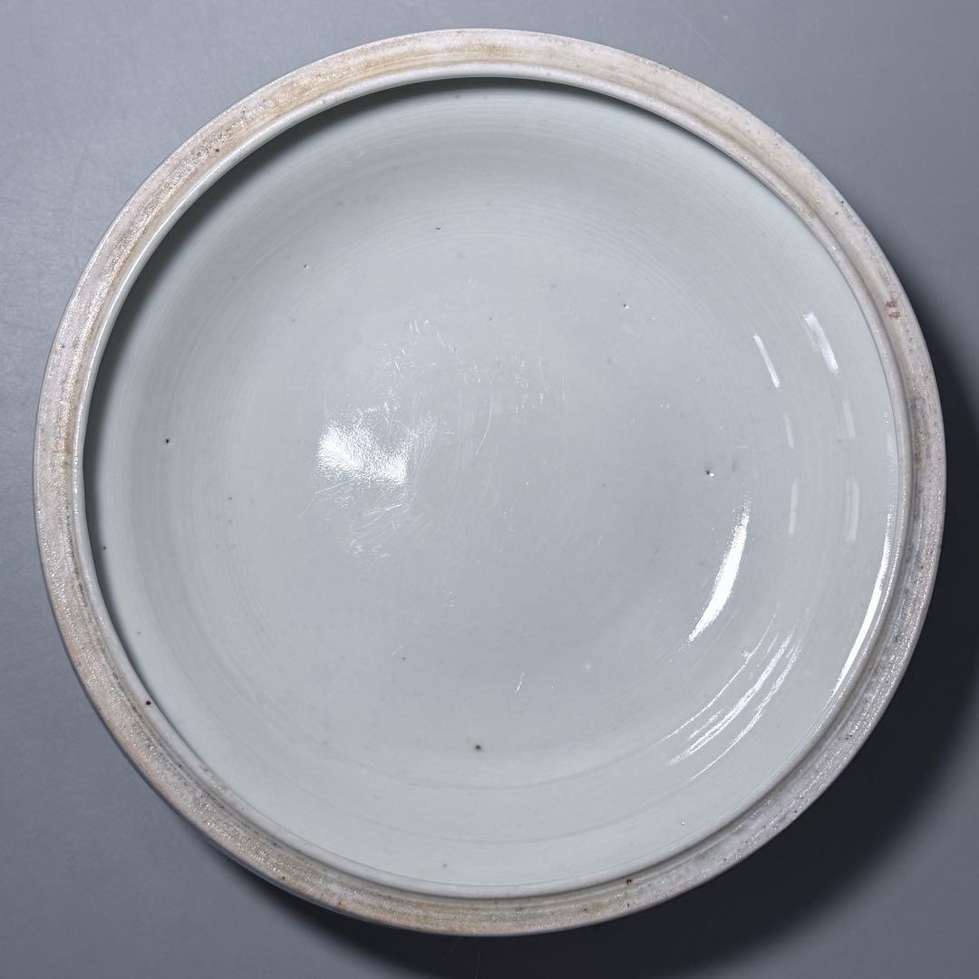 1800年代　江戸期　古伊万里　染錦鶴文様蓋付鉢　大聖寺伊万里　七宝文