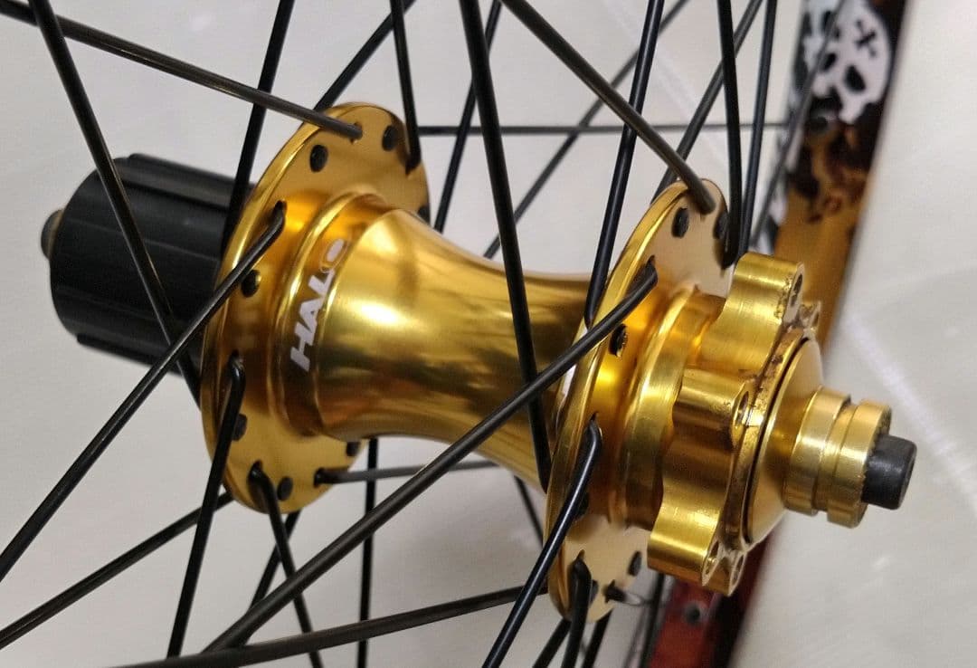 DABOMBリム+HAROハブ 黒スポーク26inch 前後ホイールセット 中古