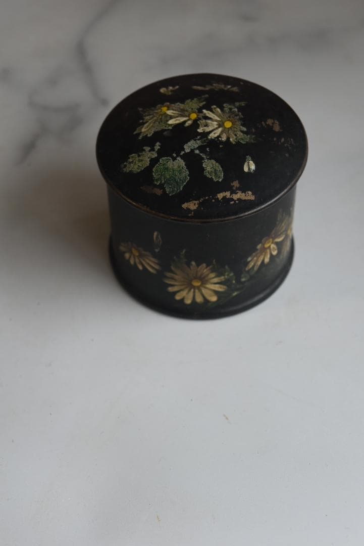 パピエマシェ　マーガレットの小物入れ　フランスアンティーク ナポレオン三世