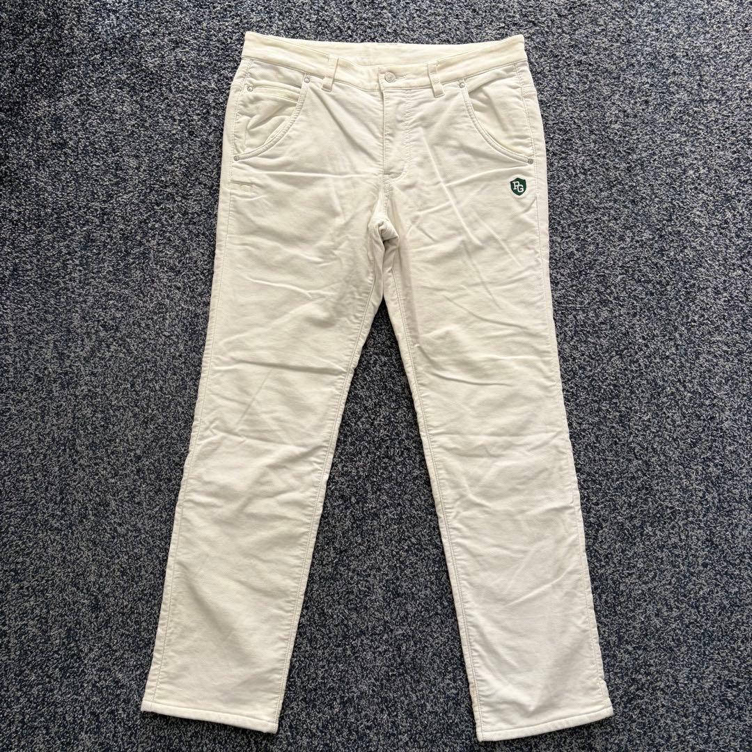 パーリーゲイツ　裏起毛　防風　ストレッチ　パンツ　ゴルフウェア　ホワイト　4