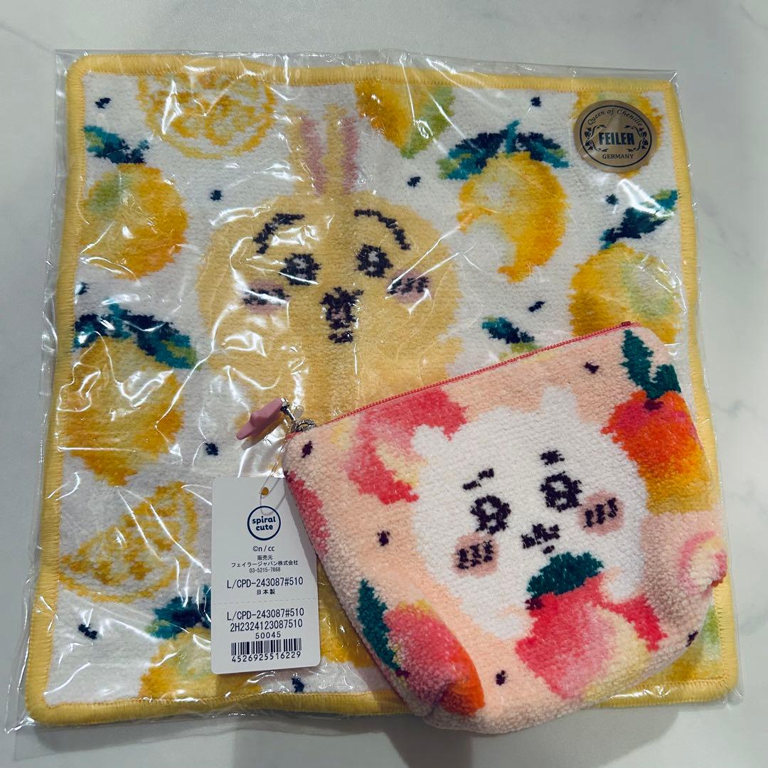 【未使用】ちいかわ&うさぎ　フェイラー　ポーチ+ハンカチ