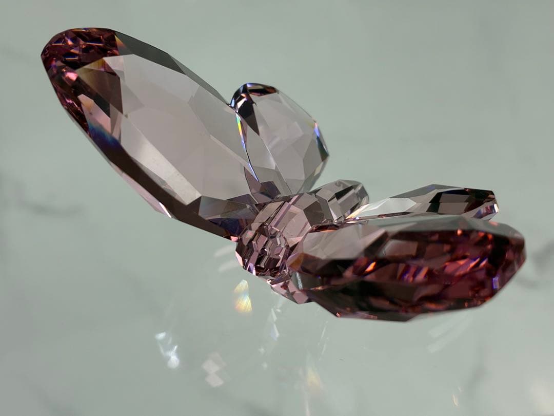 スワロフスキー バタフライ 蝶 置物ピンク