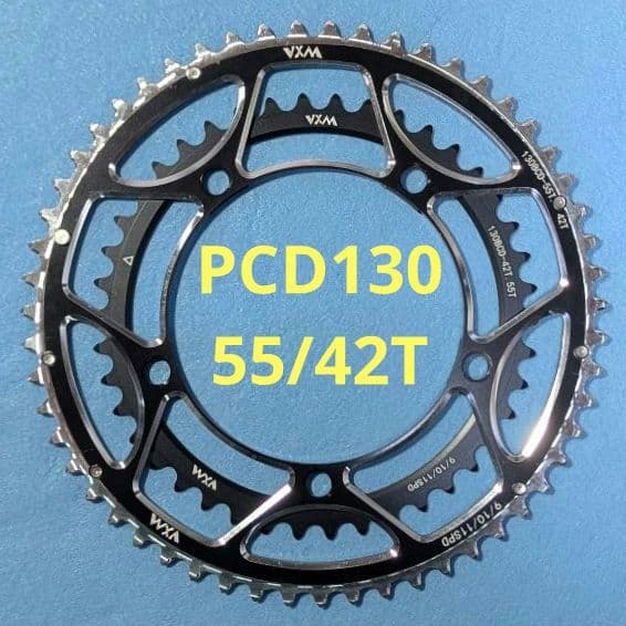 VXM PCD 130mm 5ボルト ダブル用 チェーンリング 55T/42T
