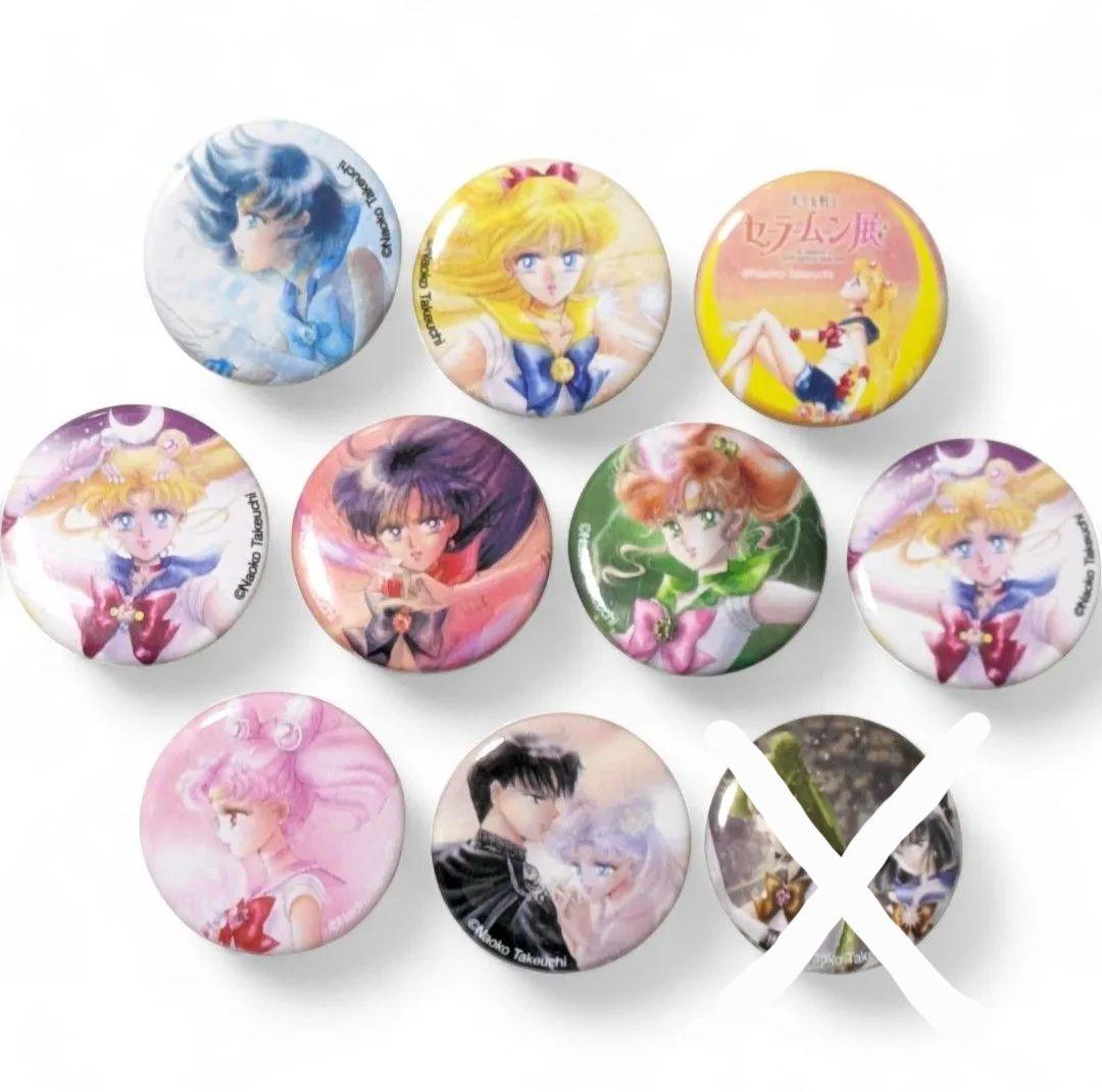 セーラームーン展 イヤホンジャック付きアクリルマスコット&缶バッジ 9点