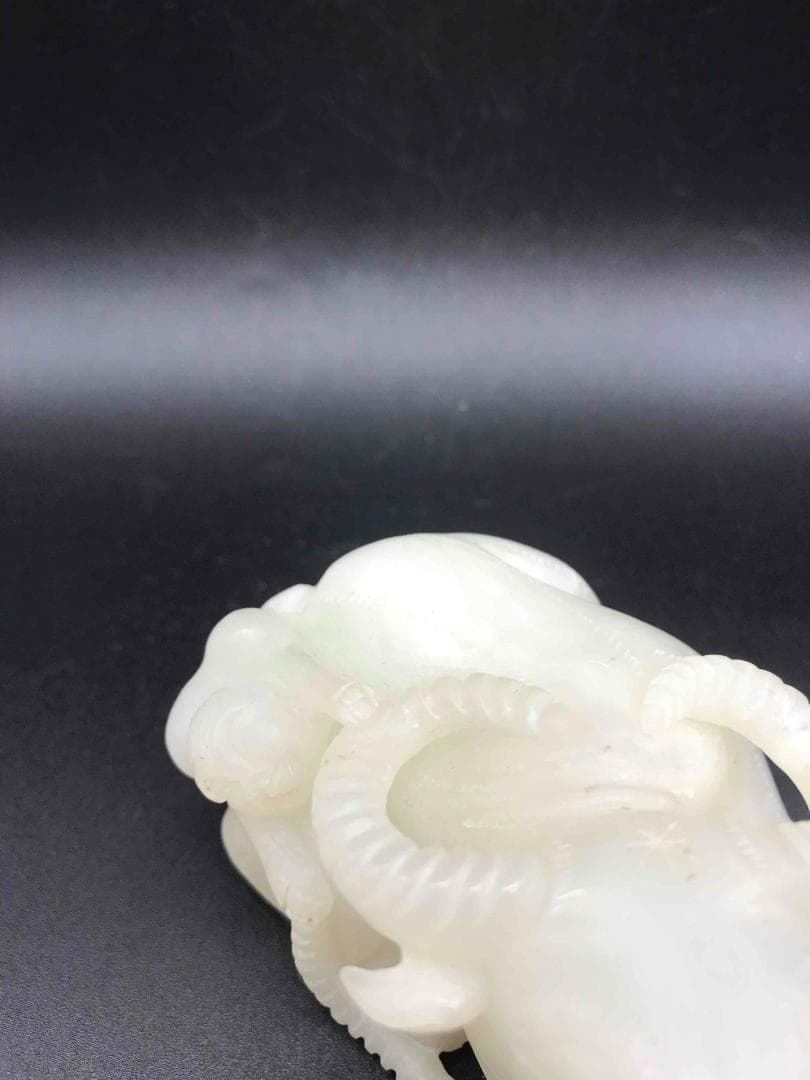清時代　和田玉　瑞牛　和田白玉彫り　古玉石　時代物　賞物(F-19)