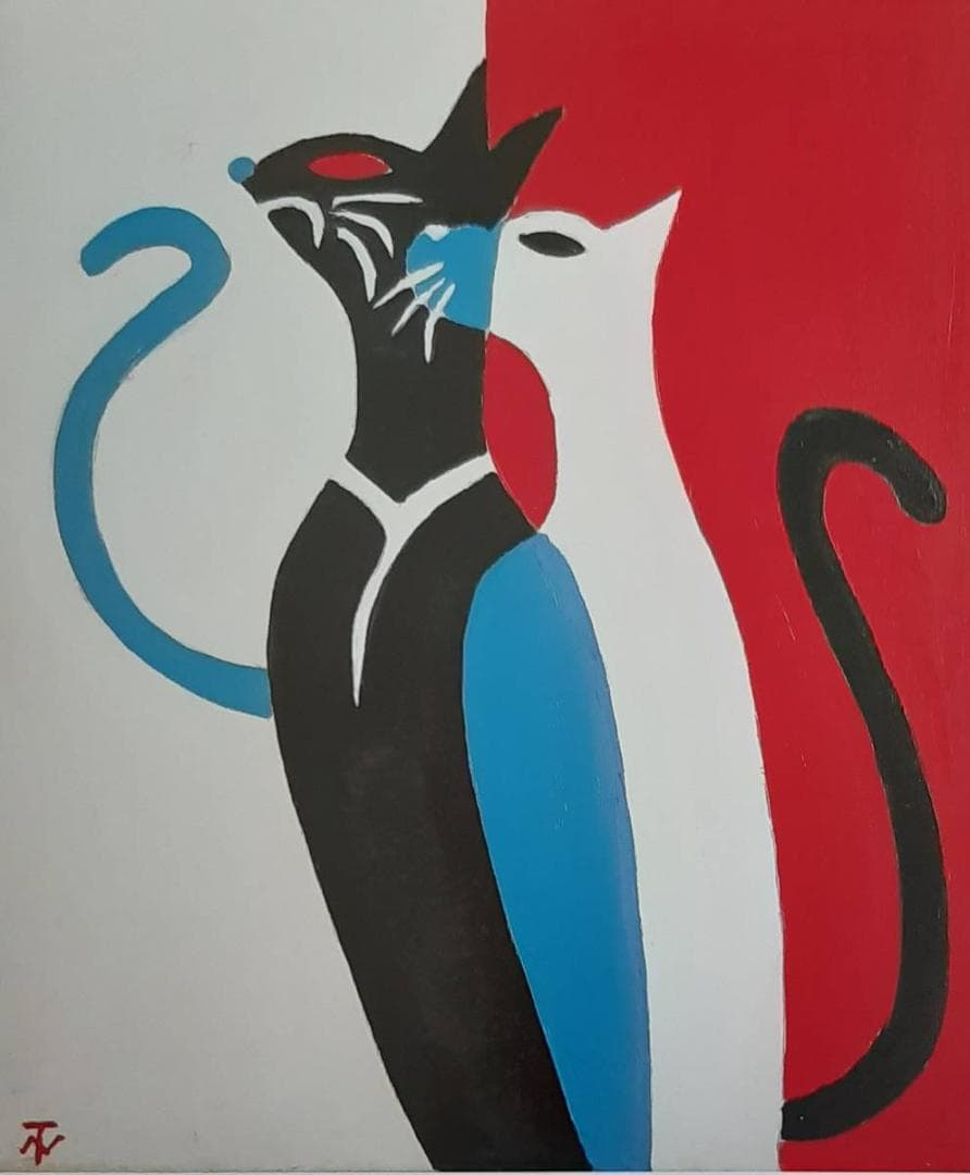 西村達也、「フランスの猫」、希少画集の額装画、四季、風景、人気作品