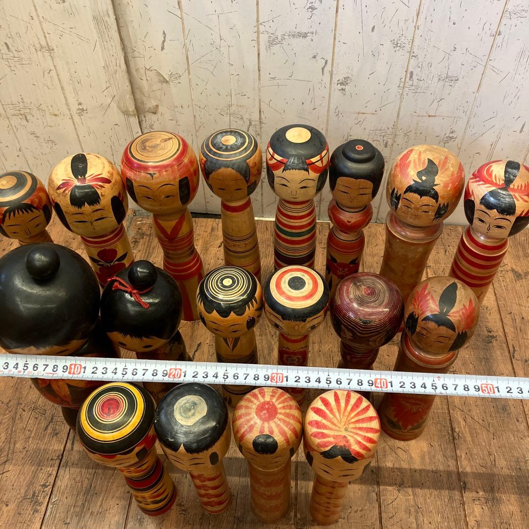 昭和レトロ 伝統工芸 郷土玩具 木製 創作 こけし 小芥子 18体 まとめ売り