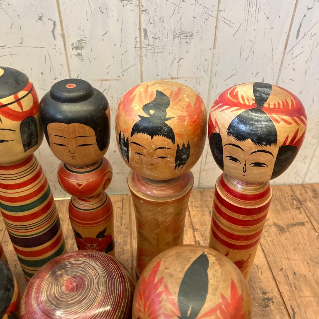 昭和レトロ 伝統工芸 郷土玩具 木製 創作 こけし 小芥子 18体 まとめ売り