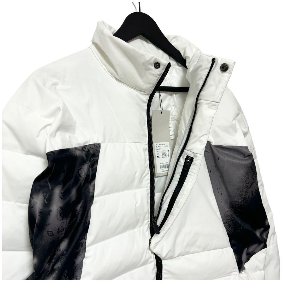 新品 ラッセルノ ゴルフ パデッド ジャケット ペイズリー ホワイト XL 6