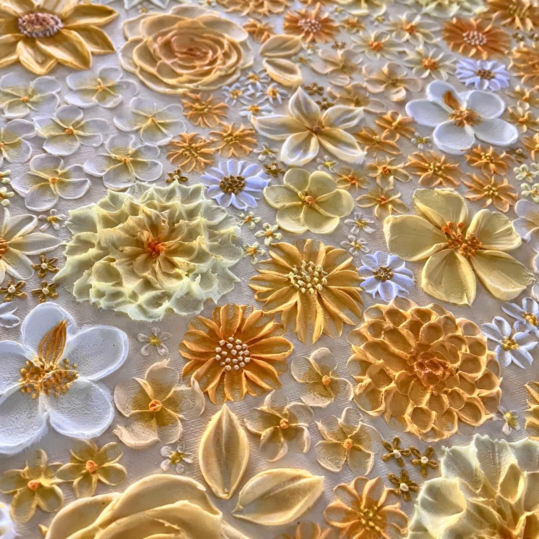 黄色 イエロー インテリア 花の絵 花柄 アート 絵画 原画 母の日