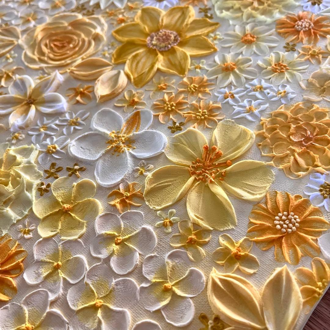 黄色 イエロー インテリア 花の絵 花柄 アート 絵画 原画 母の日