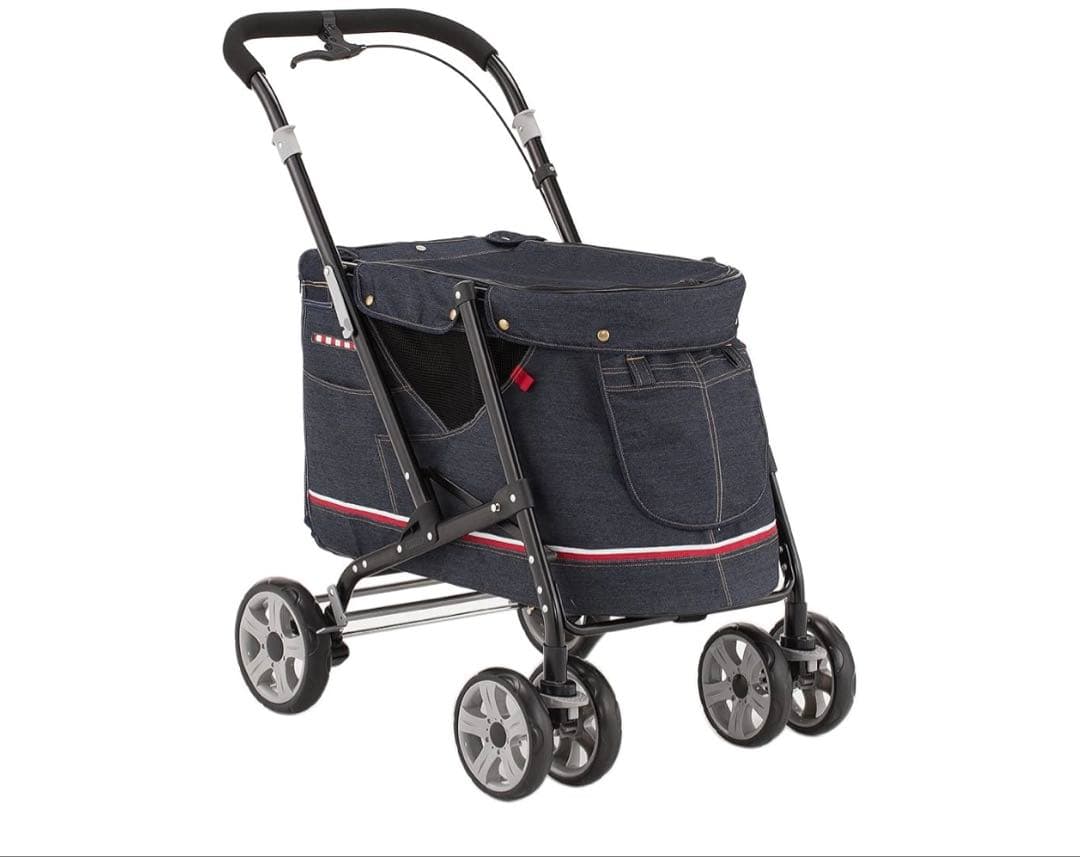 デニム風ペットバギー/犬用キャリー