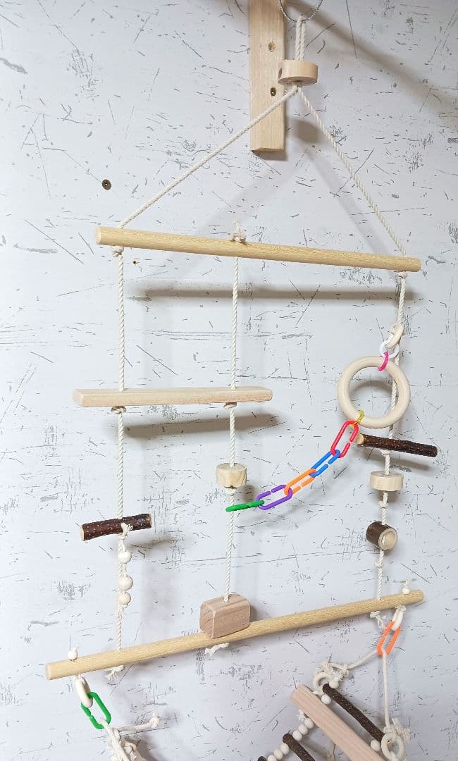 10　インコ　吊り下げアスレチック(大)　ブランコ　止まり木　バードトイ