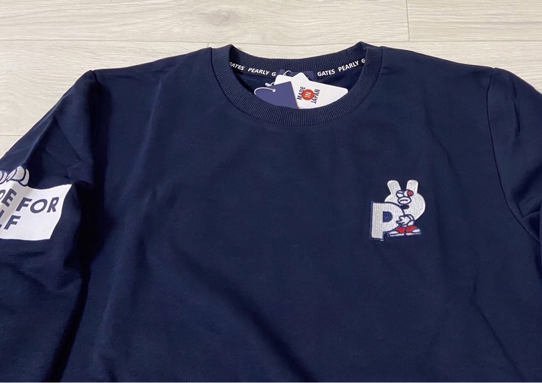 新品 正規品 パーリーゲイツ どうしちゃった スウェット日本製 紺 サイズ5 L