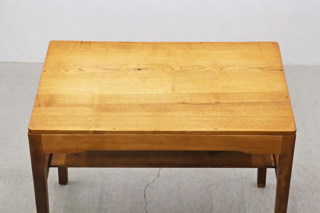 レトロ 無垢材 デスク 作業台 PC 書斎 展示台 飾り台 ヴィンテージ