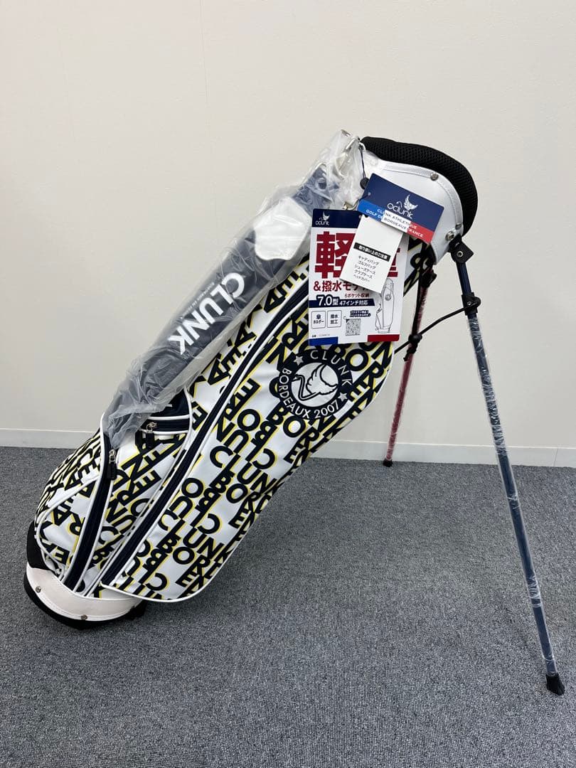 【新品】クランク ゴルフ キャディバッグ スタンド式 7型 軽量 撥水 WHT