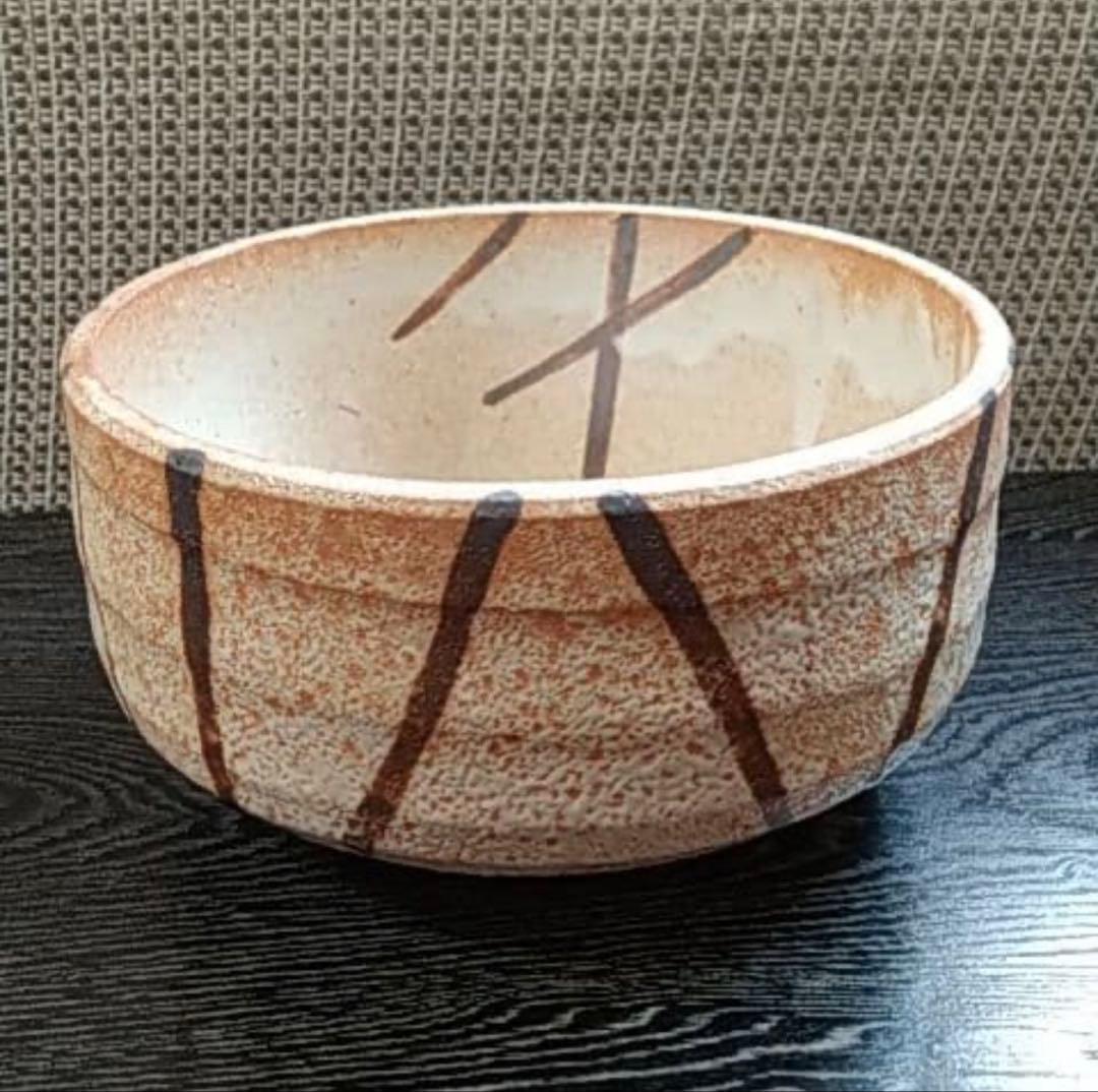 未使用【陶芸家鈴木青々/茶碗】茶道具 茶碗 共箱お茶会茶花節句桐箱雛祭り松茶碗