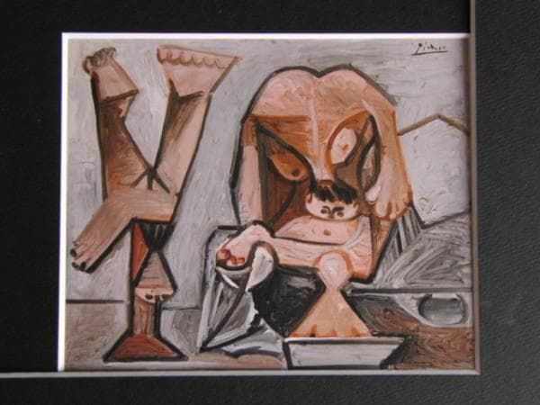 パブロ・ピカソ、母と子、希少な画集より、新品高級額装付、状態良好