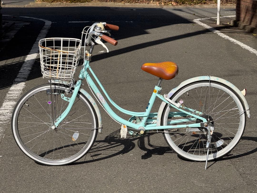 美品 ブリヂストン　22インチ　子供用自転車 ミントグリーン （東京多摩地区）