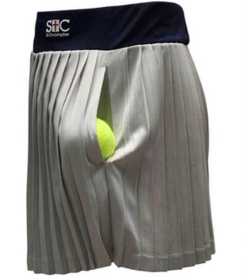 No.717 STC 定番人気ꯁꯧ総プリーツスコート☆Silver☆XL☆新品☆