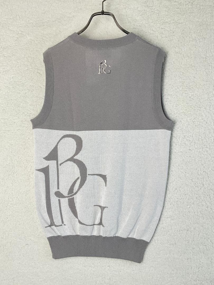 サイズS【新品】1PIU1UGUALE3 GOLF ロゴニットベスト GR