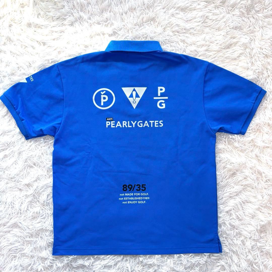 最新作 パーリーゲイツ ポロシャツ 鹿子 ブルー ストレッチ 襟付き