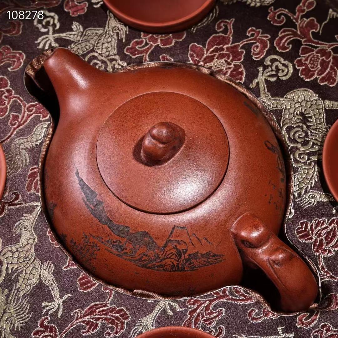 中国古美術・旧蔵品・御蔵・紫砂壺と茶器一式紫・朱泥・急須 ・煎茶道具