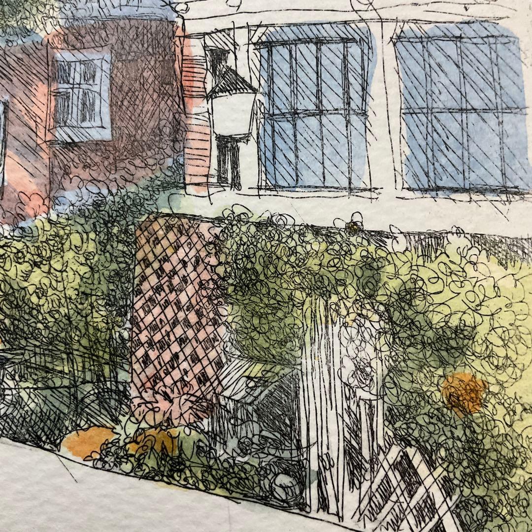 絵画・額・織田義郎・アムステルダム・オランダ・銅版画+手彩色・エッチング・美術品