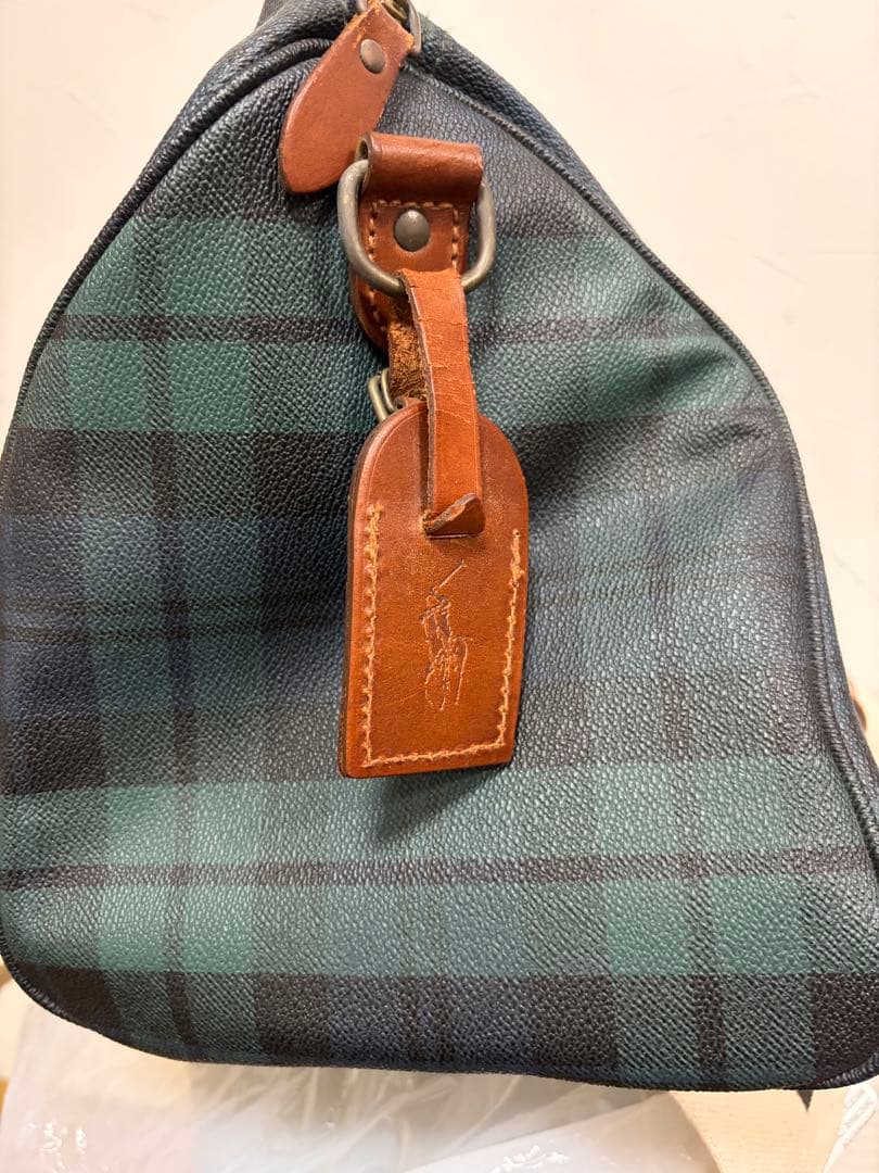 ポロラルフローレン　チェック柄ボストンバッグ