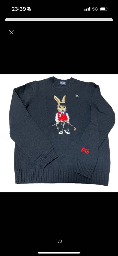 パーリーゲイツ PEARLY GATES クルーネックニット　ラビット