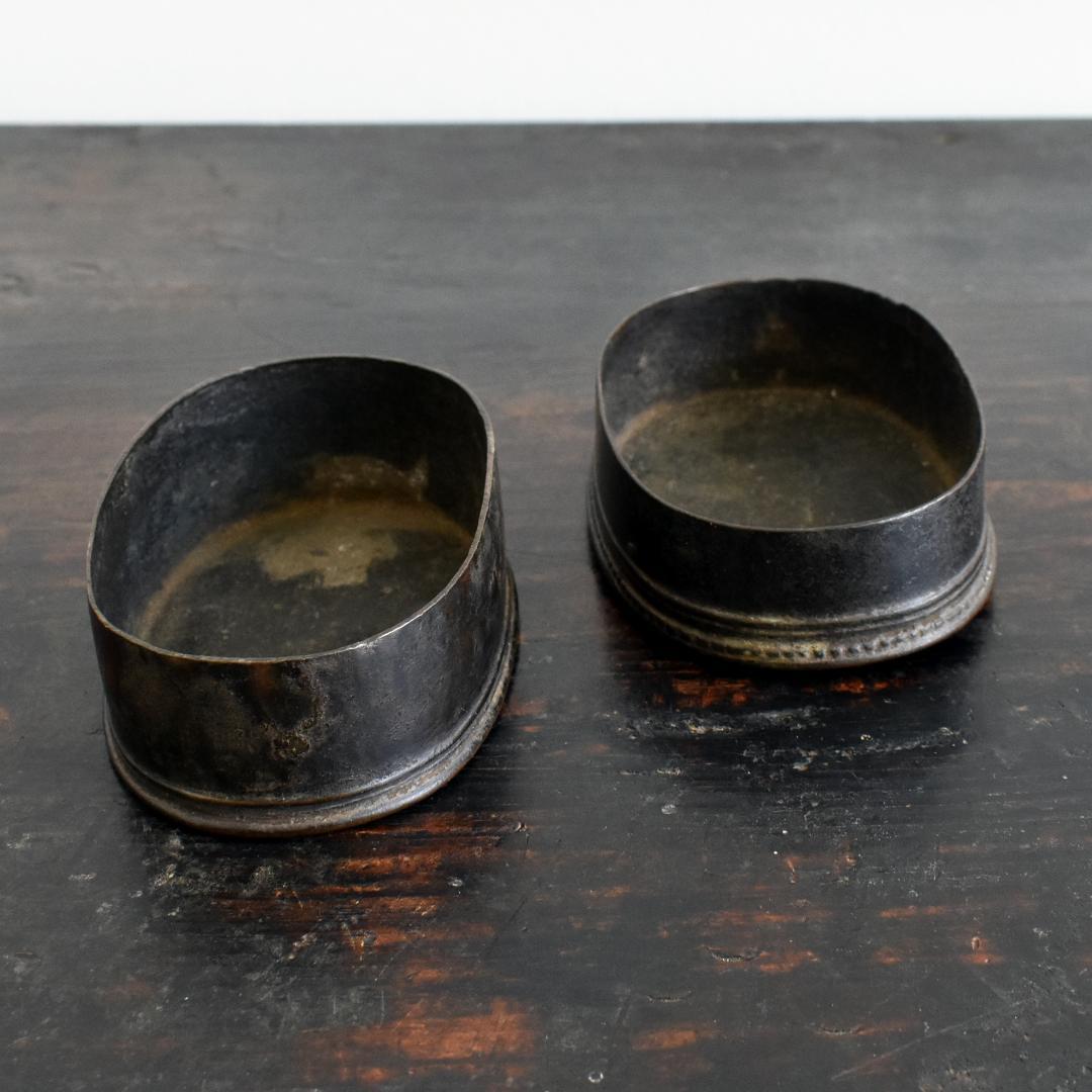 タイ北部ラーンナー美術 19世紀 青銅製 蓋付蒟醤容器 ケース/古銅/民藝/民芸