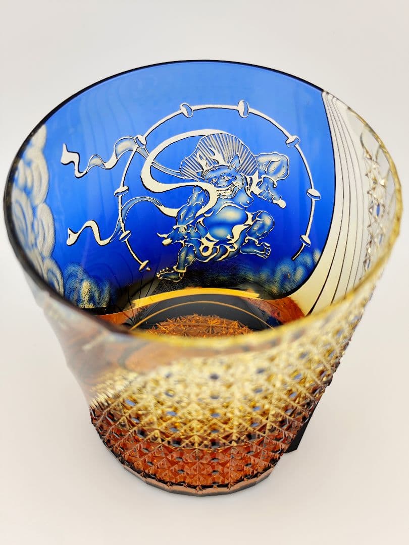 最上位作☆但野英芳☆江戸切子『雷神』ロックグラス（切子 江戸切子 薩摩切子）