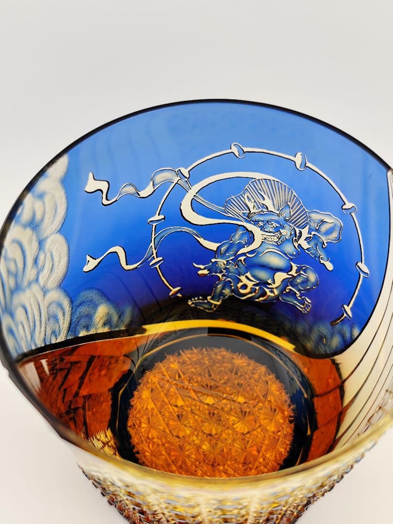 最上位作☆但野英芳☆江戸切子『雷神』ロックグラス（切子 江戸切子 薩摩切子）