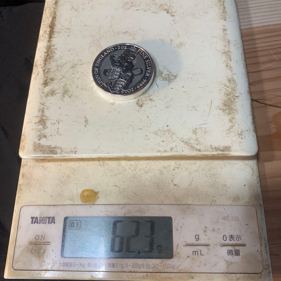 S 2 純銀貨 2オンス クイーンズビースト　2016 ライオン・イングランド