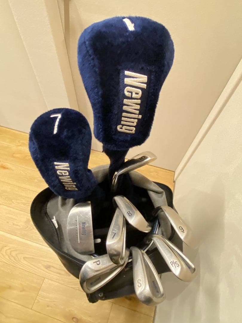 Newling ゴルフバッグ ネイビー初心者セット一式　新品ボール等付