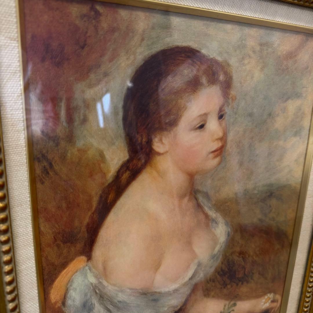 ルノアール RENOIR （1841〜1919）花をもつ少女額縁付