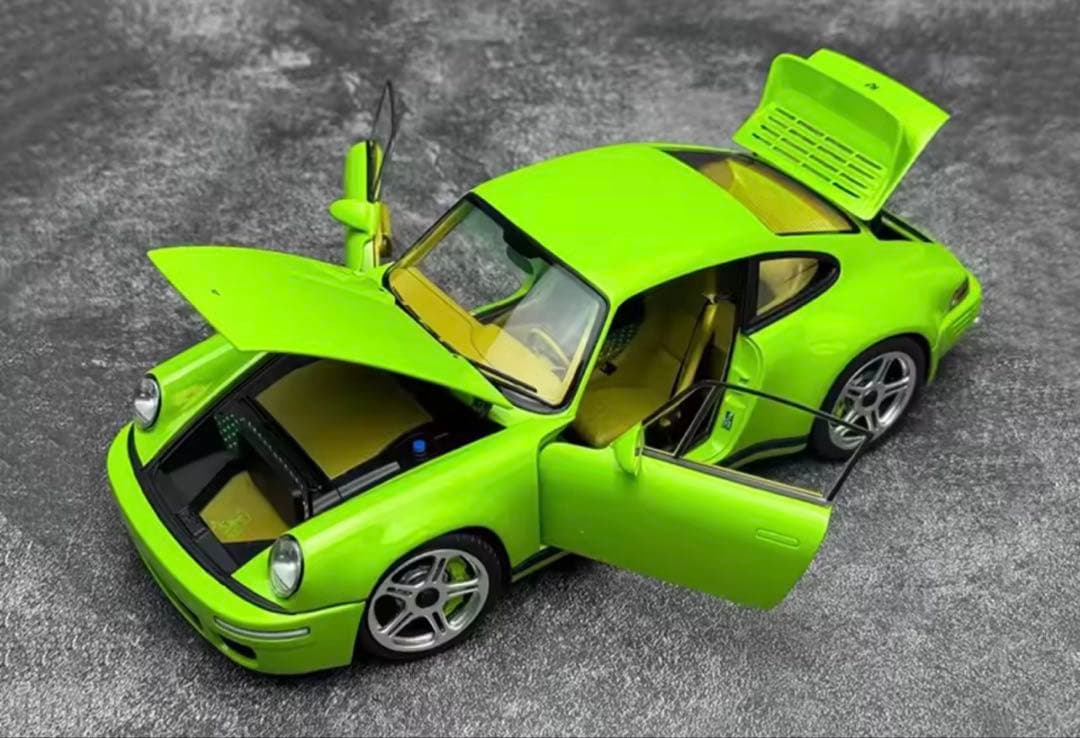 ポルシェ911風1\18スケールモデルミニカー ライムグリーン